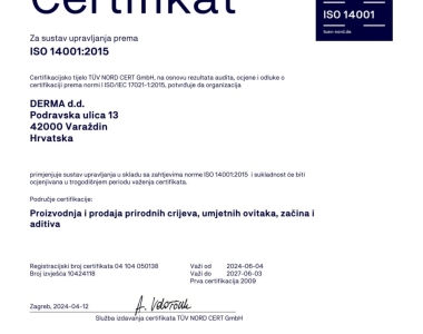 Derma - ISO 14001 2024. hrv-1