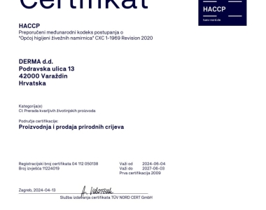 050138 DERMA d.d. HACCP (ANSI) Rev. 2020 Kroatisch HZERT 24 PK PDF-1