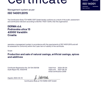Derma - ISO 14001 2024. eng-1